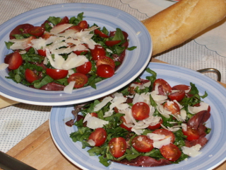 salade tomates parmezan